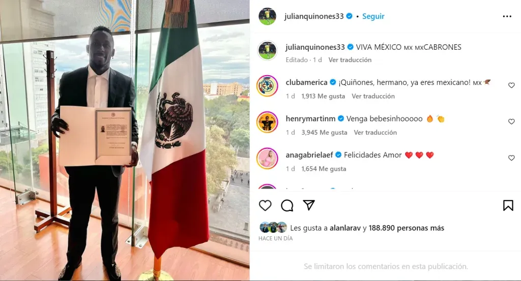 INSTAGRAM DE JULIÁN QUIÑONES