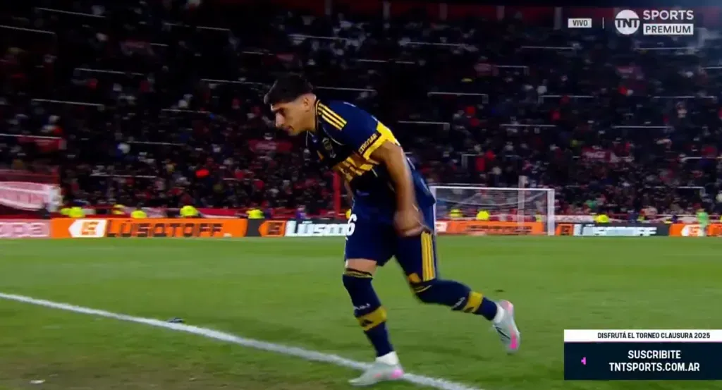 Merentiel fue reemplazado y se enteró en el campo de juego. (Captura TV)