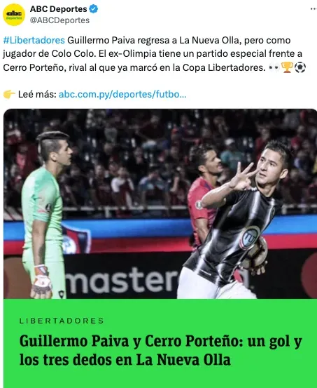 La polémica celebración de Paiva y que no gustó en Cerro Porteño.