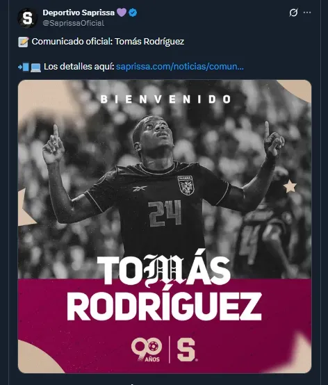 Deportivo Saprissa a través de su cuenta oficial de X.