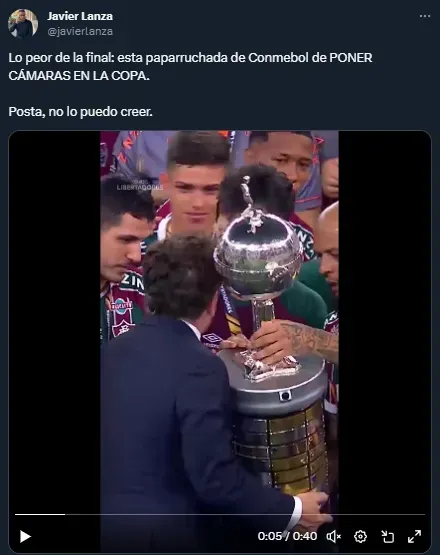 Las cámaras en la Copa Libertadores (Twitter @javierlanza).