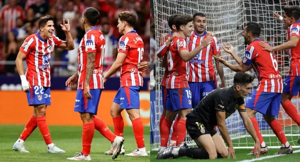 Giuliano Simeone y Koke, también celebraron en modo Araña. (Fotos: Twitter @Atletico e Imago).