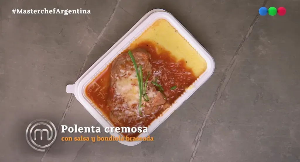 La polenta con salsa y bondiola de Antonio y MasterChef.