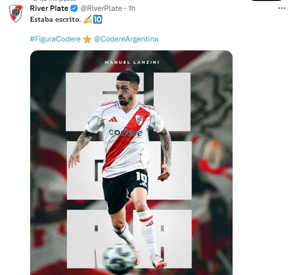 Posteo de River chicaneando a Romero.