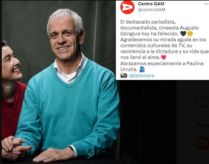 Augusto Góngora falleció este viernes a los 71 años.