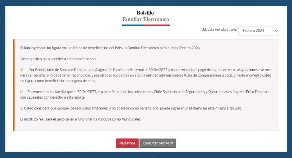 Captura de pantalla www.bolsilloelectronico.gob.cl