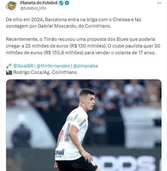 Joia não ligou para Corinthians e agora vai jogar no futebol espanhol