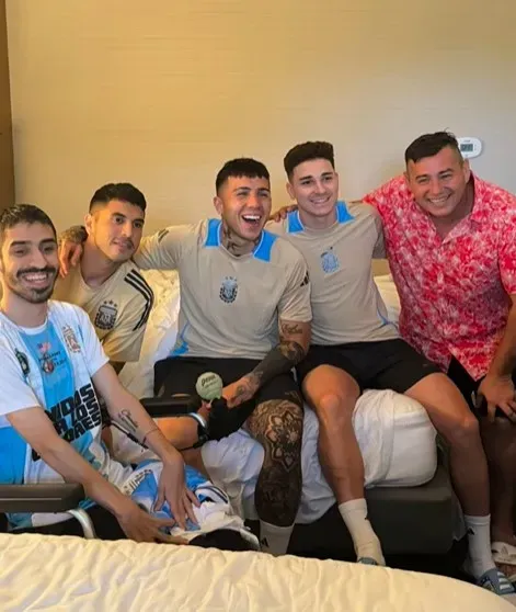 Juancito con los ex River que están en la Selección Argentina finalista de la Copa América 2024 (@messias305miami).
