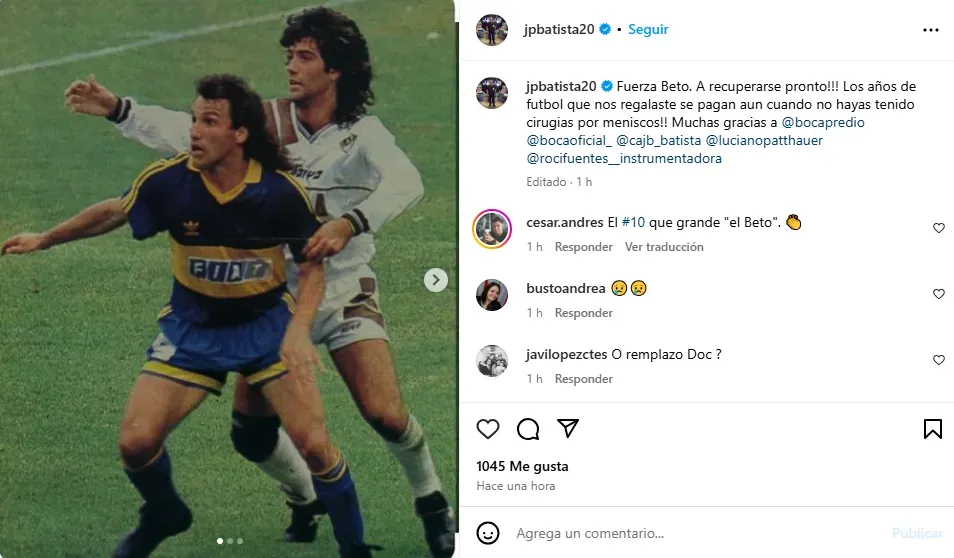 Jorge Batista operó al Beto Márcico.