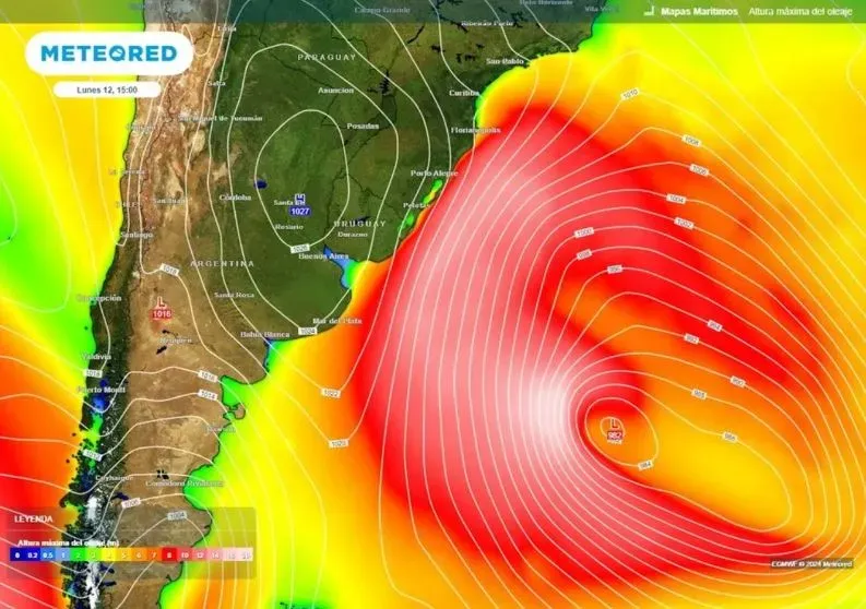 Cortesía Meteored | Los dos ciclones.