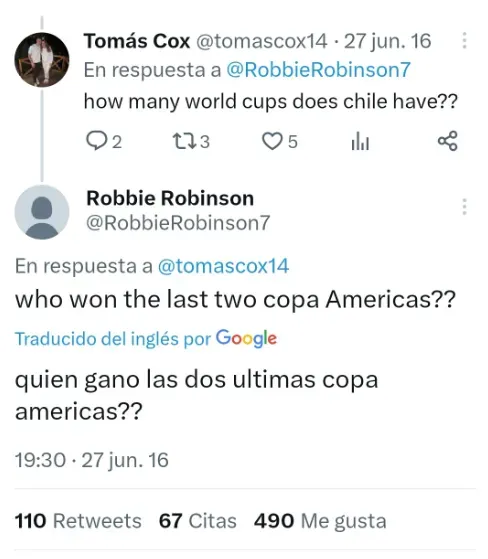 La polémica respuesta de Robinson