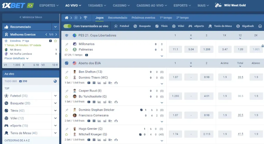 1xBet ao vivo
