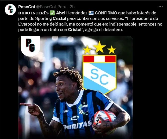 Fuente: @PaseGol_Peru