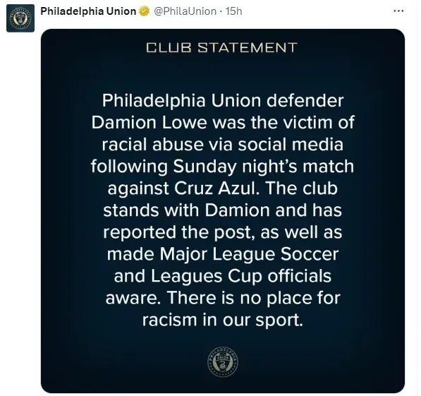 Philadelphia lanzó una fuerte acusación en contra de Cruz Azul (X)