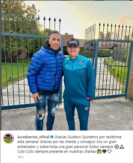 Lucas Barios se reunió con Gustavo Quinteros y hablaron de Colo Colo.