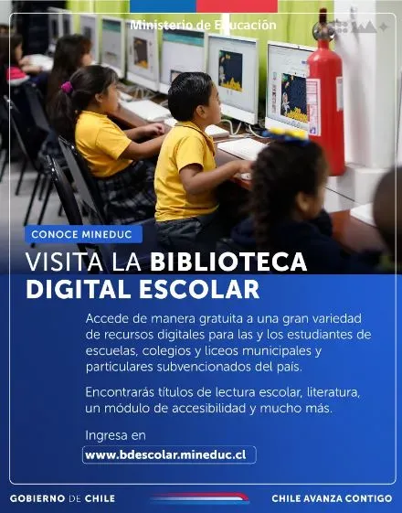 Biblioteca digital escolar. Foto: Gobierno de Chile.