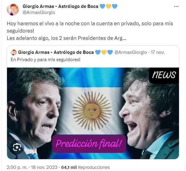 Tuit de Giorgio Armas.