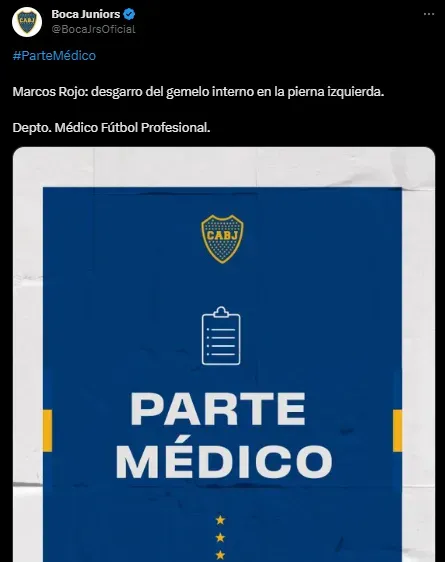 Parte médico de Marcos Rojo