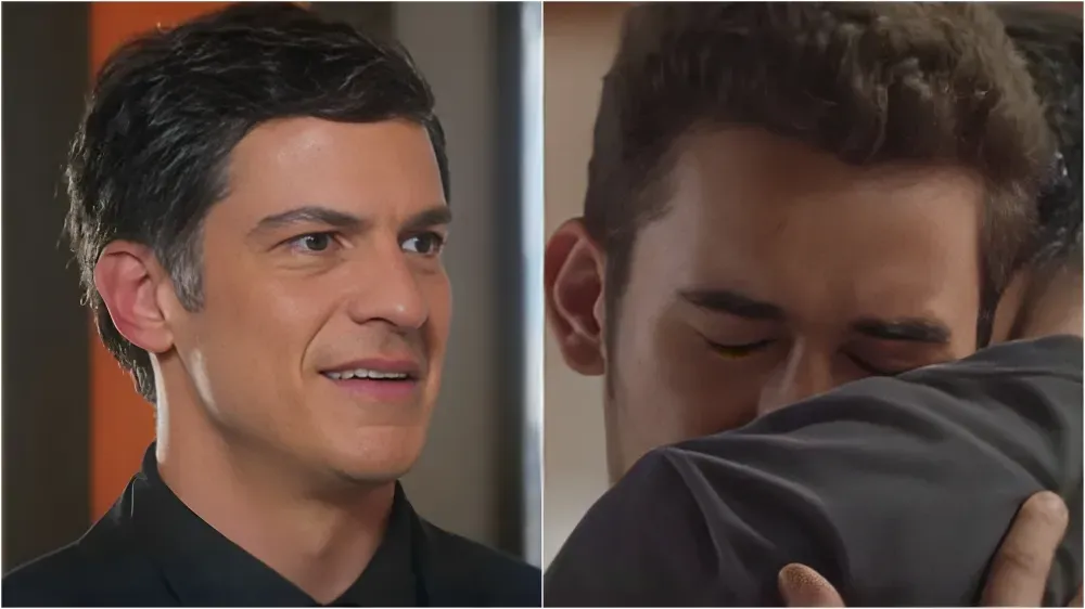 Giovanni (direita) pede perdão à Jonas (esquerda) – Fotos: Reprodução/TV Globo