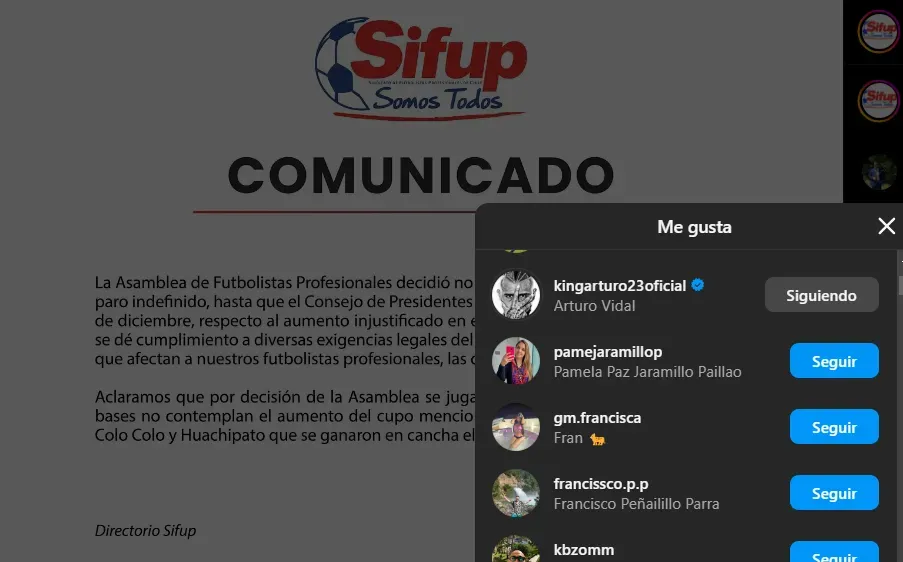 Foto: Instagram @sifupchile