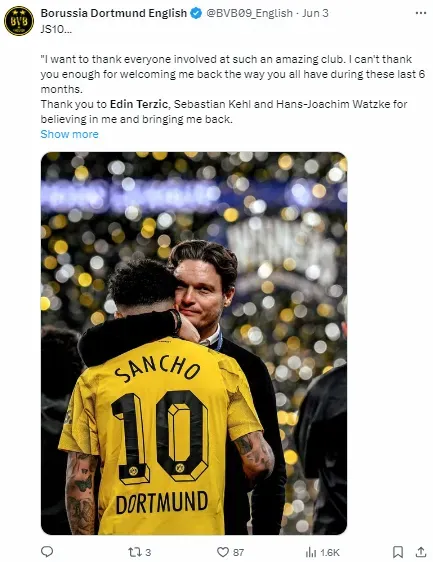 The future of Jadon Sancho could be tied to Terzic’s future.