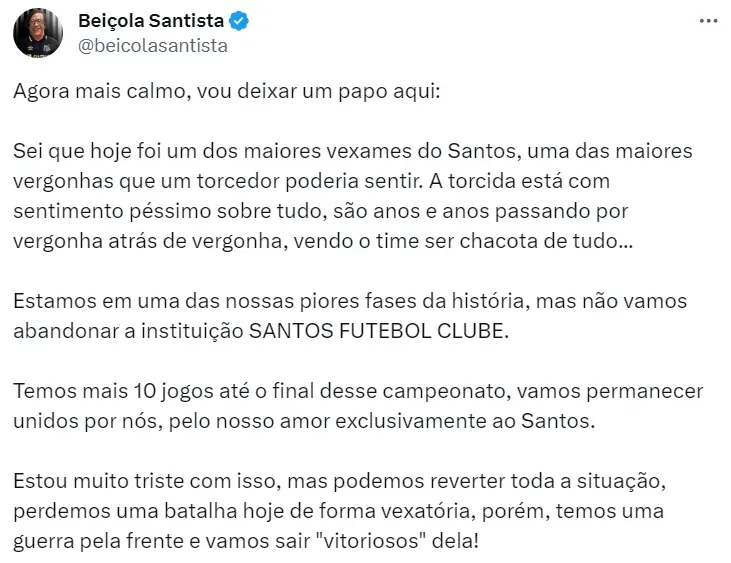 Foi rebaixado com o Santos e agora pode abandonar o clube para
