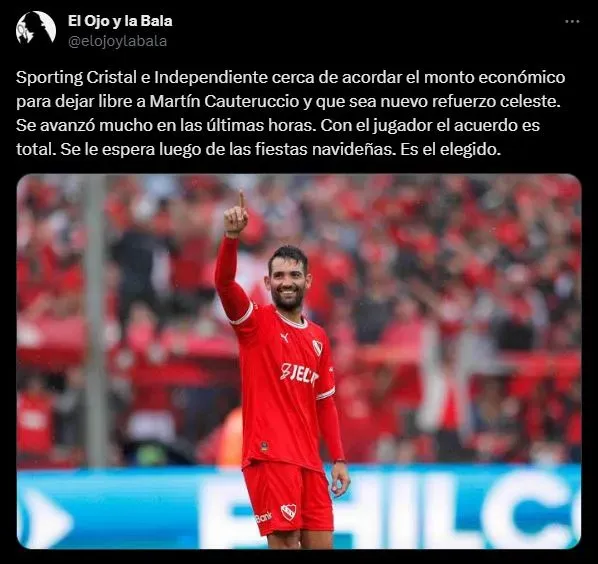 Información reciente de Martín Cauteruccio. (Foto: Twitter).