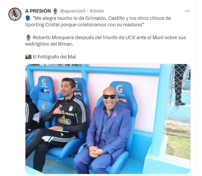 Roberto Mosquera habló sobre Joao Grimaldo. | Crédito: Liga de Fútbol Profesional.