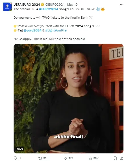 The social media announcement of the song