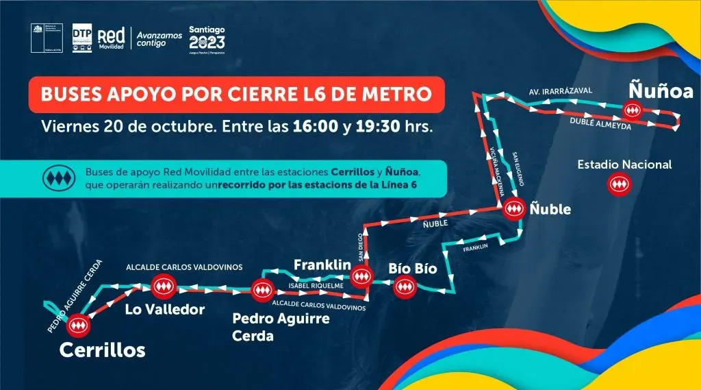 Metro anuncia buses de apoyo tras cierre parcial de L6