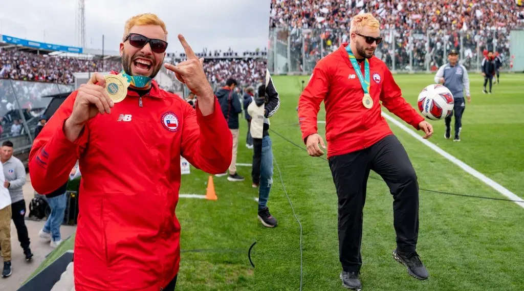 Lucas Nervi fue homenajeado por Colo Colo tras ganar medalla de oro en Santiago 2023. | Foto: Guille Salazar