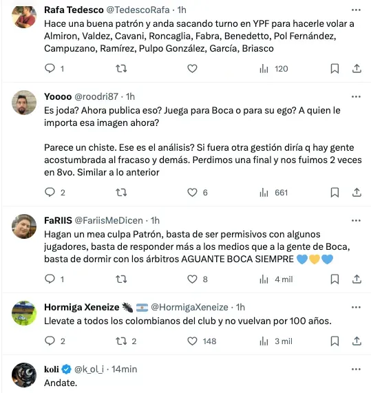 Las críticas contra Jorge Bermúdez en redes sociales.