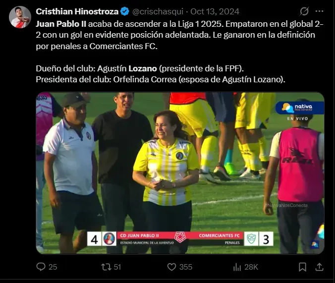 Fuente: @crischasqui