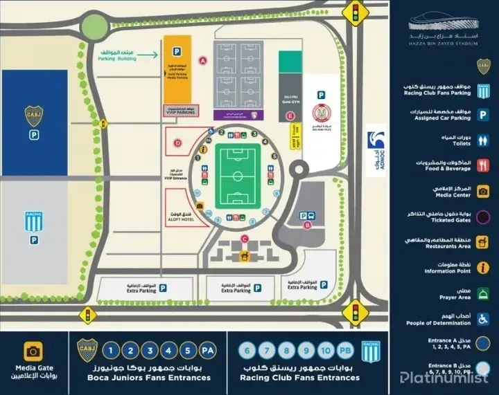Los accesos a la cancha en la Supercopa.
