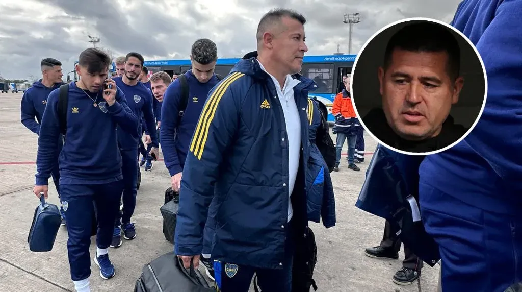 Almirón y Román tuvieron una charla privada en Boca predio durante la tarde del domingo. (Prensa Boca)