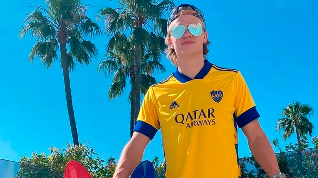 Erling Haaland con la camiseta de Boca. (Instagram)