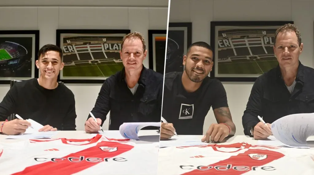 Pablo Solari y David Martínez renovaron sus contratos. (Foto: Prensa River)