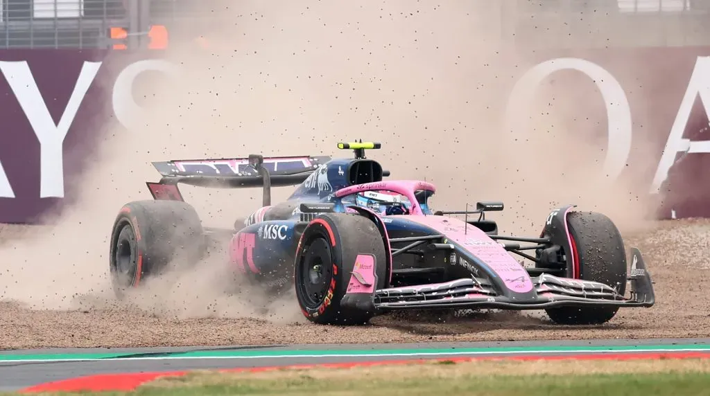Colapinto perdió el control en la Q1 y largará 20° en el GP de Gran Bretaña (Getty).