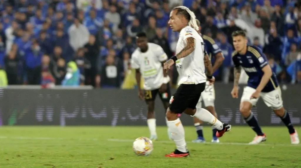 Dayro Moreno anotó el segundo gol en Millos vs Once Caldas. (Foto: Vizzor Image)