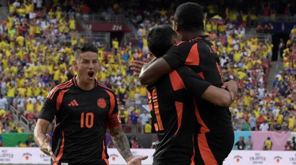La celebración del primer gol de Colombia vs USA. (Foto: Imago)