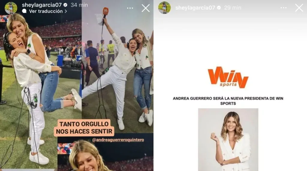 García reacciona a Guerrero como presidenta de Win Sports. (Foto: Instagram / @sheylagarcia07)