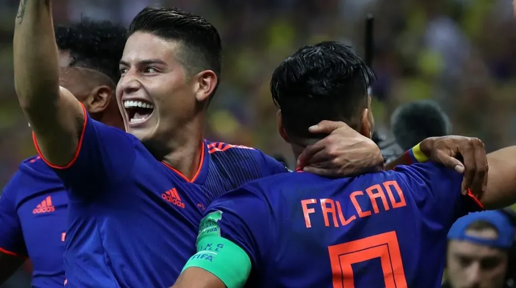 James y Falcao en el Mundial de Rusia 2018. (Foto: Getty Images)