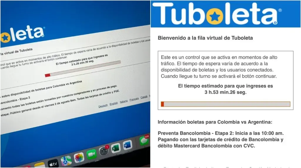 Problemas con las boletas de Colombia vs. Argentina. (Foto: X / @lapola85)