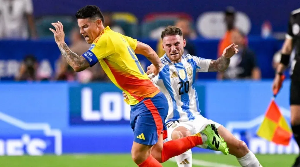 James y Mac Allister en la final de la Copa América. (Foto: Imago)