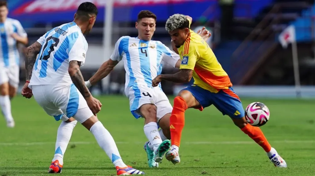 Luis Díaz en el partido Colombia vs. Argentina. (Foto; Getty Images)