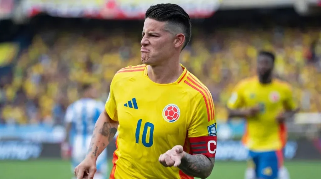 La reacción de James tras anotarle un gol a Argentina. (Foto: Imago)