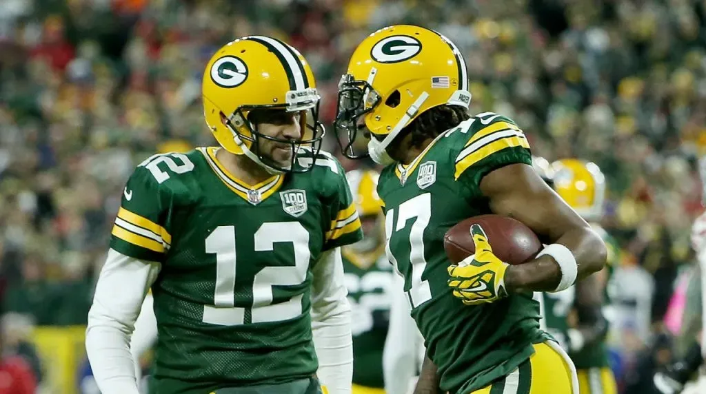 Davante Adams with Aaron Rodgers - Green Bay Packers - NFL 2018