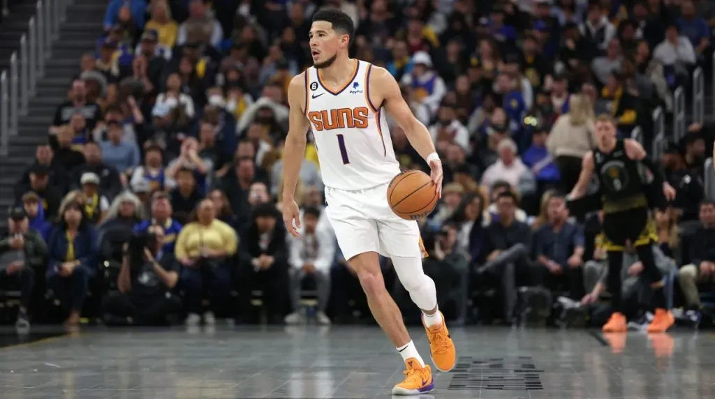Devin Booker #1 of the Phoenix Suns