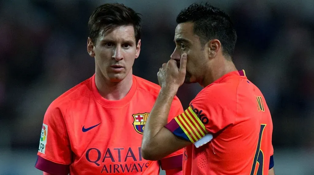 Lionel Messi and Xavi at Barcelona