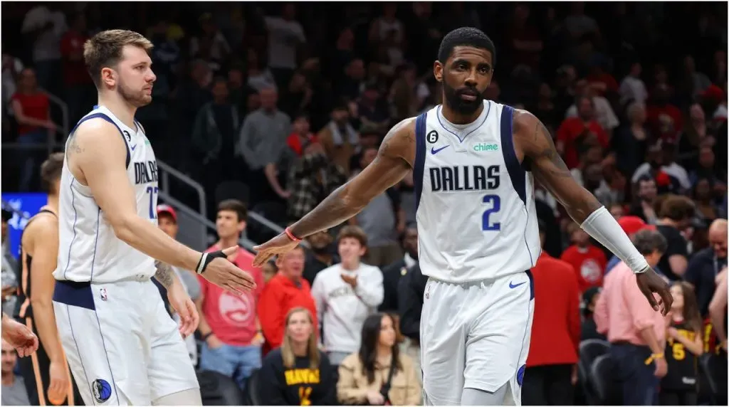 Kyrie Irving and Luka Doncic. Kevin C. Cox/Getty Images